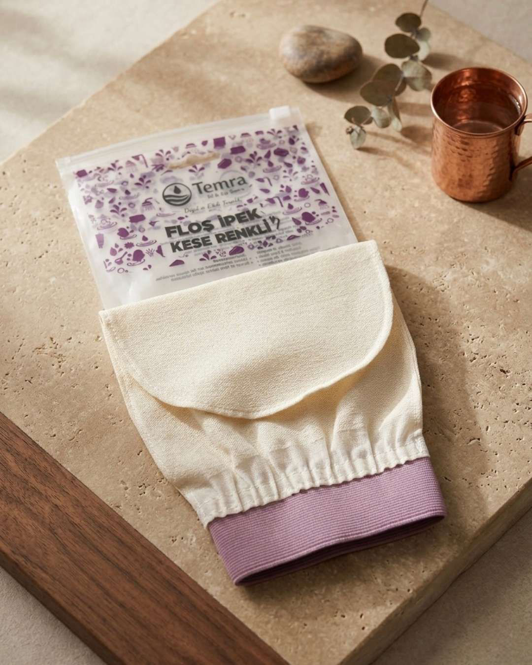 Renkli Bileklikli Flos İpek Banyo Kesesi